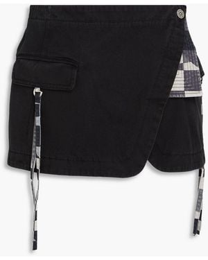 PUCCI Cotton-Twill Mini Wrap Skirt - Black