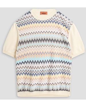 Missoni Crochet-Knit Cotton T-Shirt - Natural