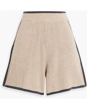 Brunello Cucinelli Sequin-Embellished Cotton-Blend Shorts - Natural