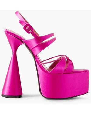 D'Accori Belle Satin Platform Sandals - Pink