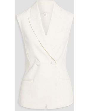 The Sei Double-Breasted Crepe Vest - White