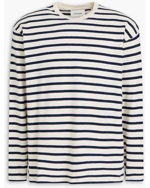 FRAME Striped Cotton-Jersey T-Shirt - Blue