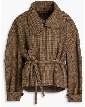 LE17SEPTEMBRE Double-Breasted Wool-Tweed Jacket - Brown