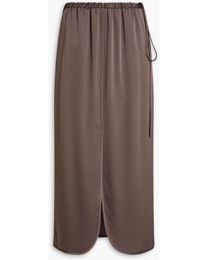 A.Emery Kindell Satin Midi Skirt - Brown