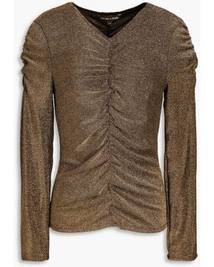 Veronica Beard Neeta Ruched Jersey Top - Brown