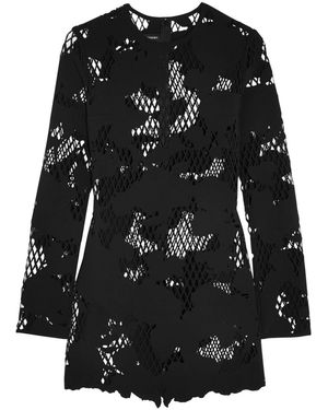Anthony Vaccarello Laser-Cut Scuba Mini Dress - Black