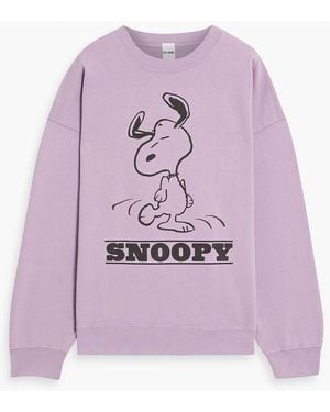 RE/DONE Oversized Printed Cotton-Fleece Sweatshirt - Pink