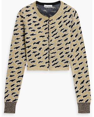 Rabanne Cropped Jacquard-knit Cardigan - White