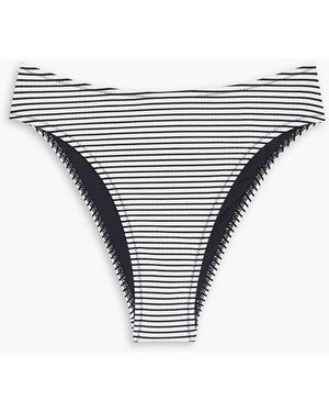 Solid & Striped The miranda bikini-höschen aus seersucker mit streifen - Grau