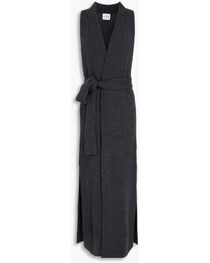LeKasha Cardigan "roslyn" aus geripptem kaschmir - Schwarz