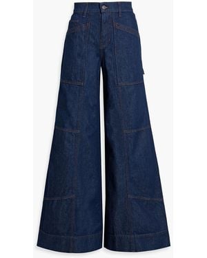 Veronica Beard Freddy High-Rise Wide-Leg Jeans - Blue