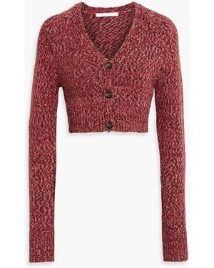 Helmut Lang Cropped Knitted Cardigan - Red