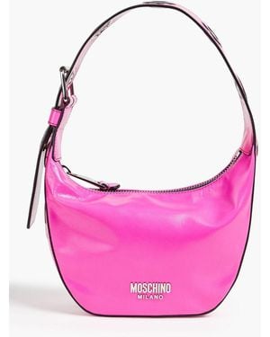 Moschino Eyelet-embellished Leather Shoulder Bag - Pink