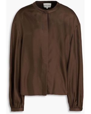 Loulou de Saison Lea Silk-Twill Blouse - Brown