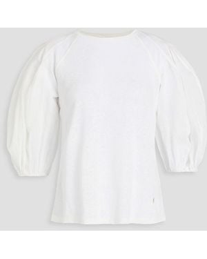 Zimmermann Linen-gauze And Jersey Top - White