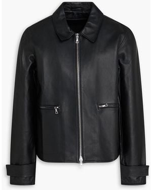 Officine Generale Milan Leather Jacket - Black