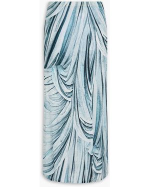 Rabanne Printed Stretch-Jersey Maxi Skirt - Blue