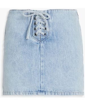 ROTATE BIRGER CHRISTENSEN Minirock aus denim mit schnürung - Blau