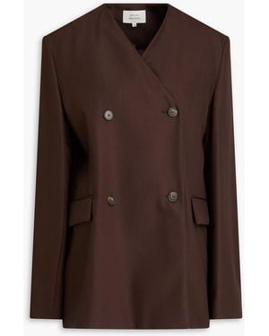 Loulou de Saison Double-Breasted Twill Blazer - Brown