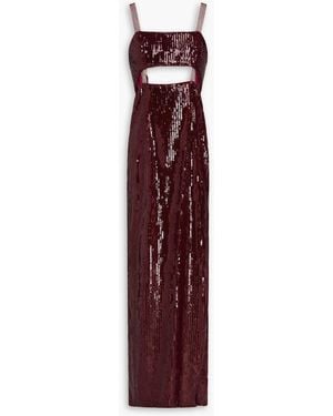 Galvan London Rebecca Cutout Embellished Tulle Gown - Purple