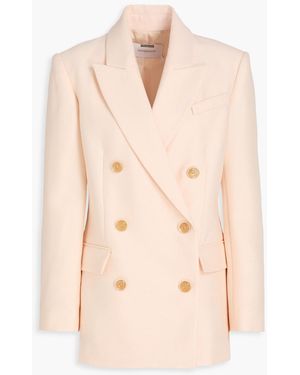 Zimmermann Double-Breasted Wool And Silk-Blend Blazer - Natural