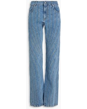 Mugler High-Rise Straight-Leg Jeans - Blue