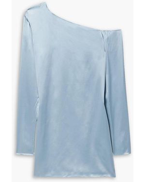 BEARE PARK One-shoulder Silk-satin Top - Blue