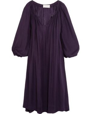The Great The Dreamer Silk Crepe De Chine Dress - Purple