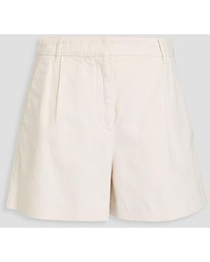 Brunello Cucinelli Shorts aus einer baumwoll-leinenmischung mit falten - Natur
