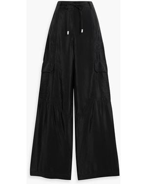 Jonathan Simkhai Aurora Crinkled-shell Cargo Trousers - Black