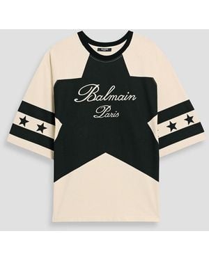 Balmain Printed Cotton-Jersey T-Shirt - Black