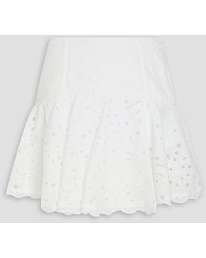 Charo Ruiz Saria Broderie Anglaise Cotton-Blend Mini Skirt - White