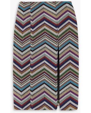 Missoni Strickrock in häkeloptik aus einer wollmischung mit metallic-effekt - Grau