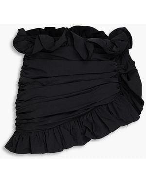 Area Ruffled Taffeta Mini Skirt - Black