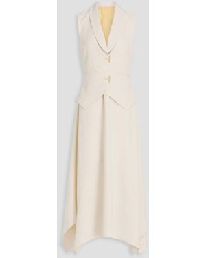 Stine Goya Twill And Georgette Midi Dress - White