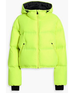 Aztech Mountain Minnie Nuke Cropped Neon Quilted Down Ski Jacket - Yellow