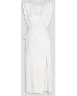Huishan Zhang Midikleid aus jacquard aus einer wollmischung mit schleife - Weiß