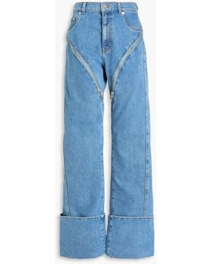 Mugler High-Rise Straight-Leg Jeans - Blue