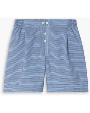 SEBLINE Striped Cotton Shorts - Blue