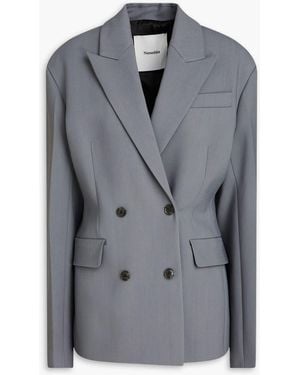 Nanushka Double-breasted Twill Blazer - Grey