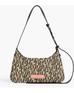 Acne Studios Platt Leather-Trimmed Jacquard Shoulder Bag - White