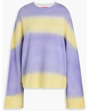 The Elder Statesman Daily Spray Tie-dyed Cotton And Cashmere-blend Fleece Sweatshirt - Blue