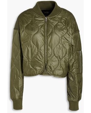 Maje Quilted Shell Bomber Jacket - Green