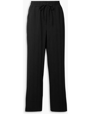 The Range Striped Crepe Wide-leg Pants - Black