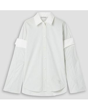 Acne Studios Layered Striped Cotton-Poplin Shirt - White