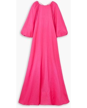 BERNADETTE Frida Tie-detailed Open-back Linen Maxi Dress - Pink