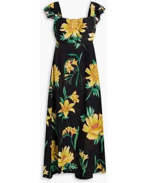 FARM Rio Floral-print Cotton Maxi Dress - Black