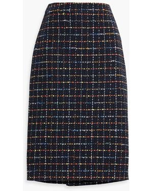 Veronica Beard Nervi Checked Cotton-Blend Tweed Pencil Skirt - Blue