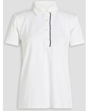 Tory Sport Ruffled Piqué Polo Shirt - White