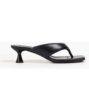 Sandro Padded Leather Mules - Black